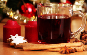hot wine punch, star aniseand candles  - xmas