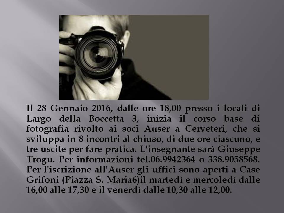 corso di fotografia